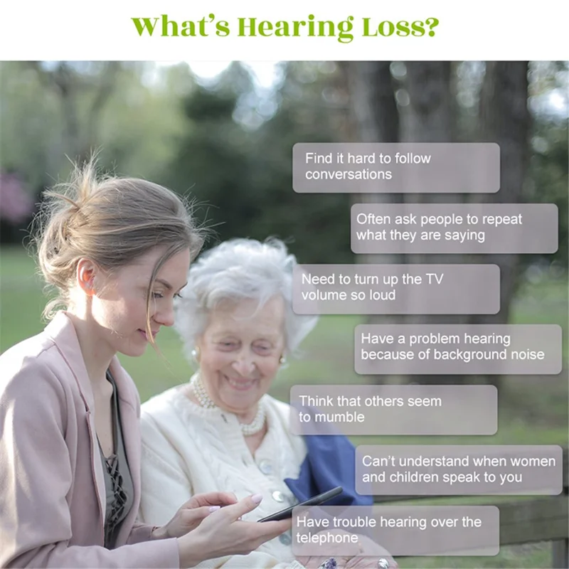 S601 Left Ear Elderly 6-Channel Sound Amplifier Digital Hearing Aid Headset for Elderly, Seniors, Adults - Pearl Grey