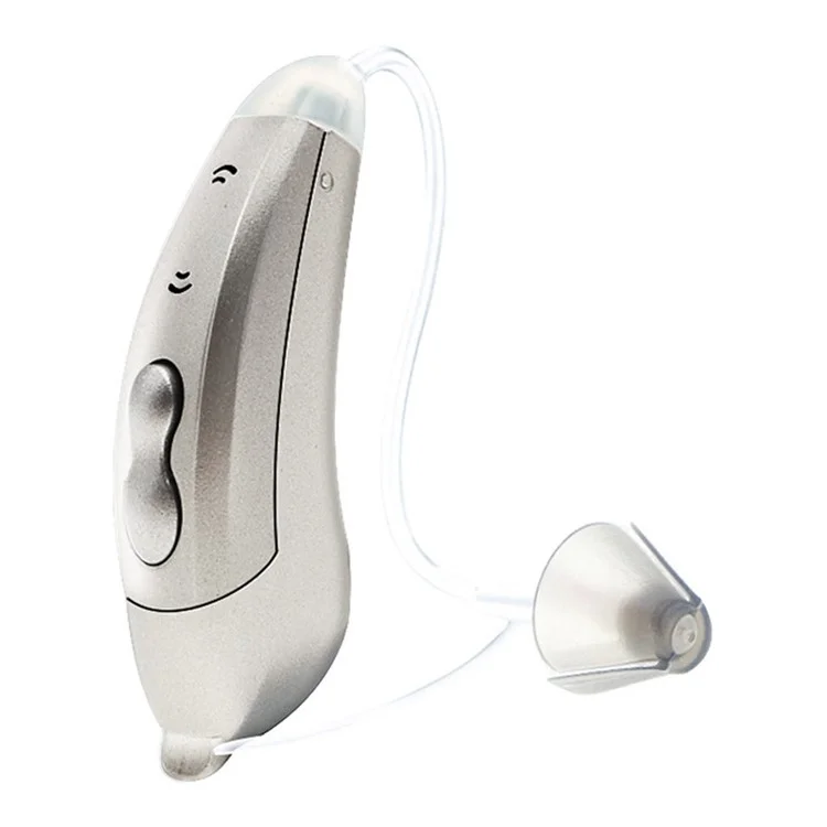 S601 Right Ear Digital Hearing Aid 6-Channel Sound Amplifier Hearing Aid Tool for Elderly, Seniors, Adults - Pearl Grey