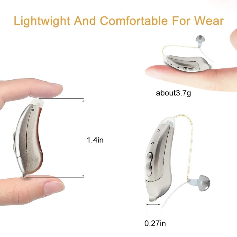 V885P Apparecchio acustico RIC per persone anziane/sorde Orecchio sinistro Anziani Sistema di adattamento automatico Amplificatore digitale del suono Auricolare - Grigio grafite 
