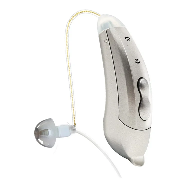 V885P Auricolare destro Design ergonomico RIC 10-canali Dispositivo acustico digitale per anziani e anziani Amplificatore di suono per ipoacusia Strumento acustico per persone sorde - Perla grigia