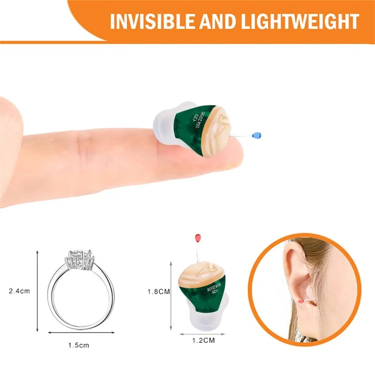 Y25 Left Ear Ergonomic Design WDRC 10-Channel Digital Hearing Aid Elderly Senior People Sound Amplifier Hearing Aid Tool for Deaf People