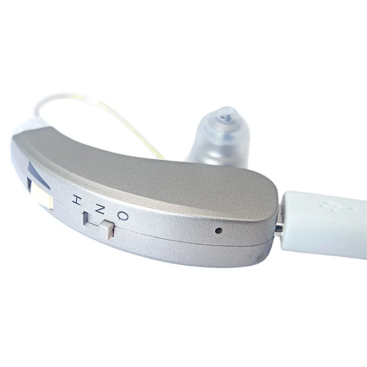 ST01 Right Ear Rechargeable Hearing Aid Ear-Back Type Sound Amplifier Digital Sound Amplification Device with 9 Earplugs for Elderly / Deaf People