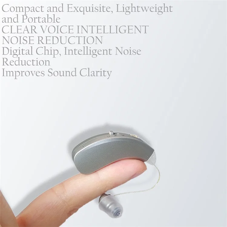 ST01 Right Ear Rechargeable Hearing Aid Ear-Back Type Sound Amplifier Digital Sound Amplification Device with 9 Earplugs for Elderly / Deaf People