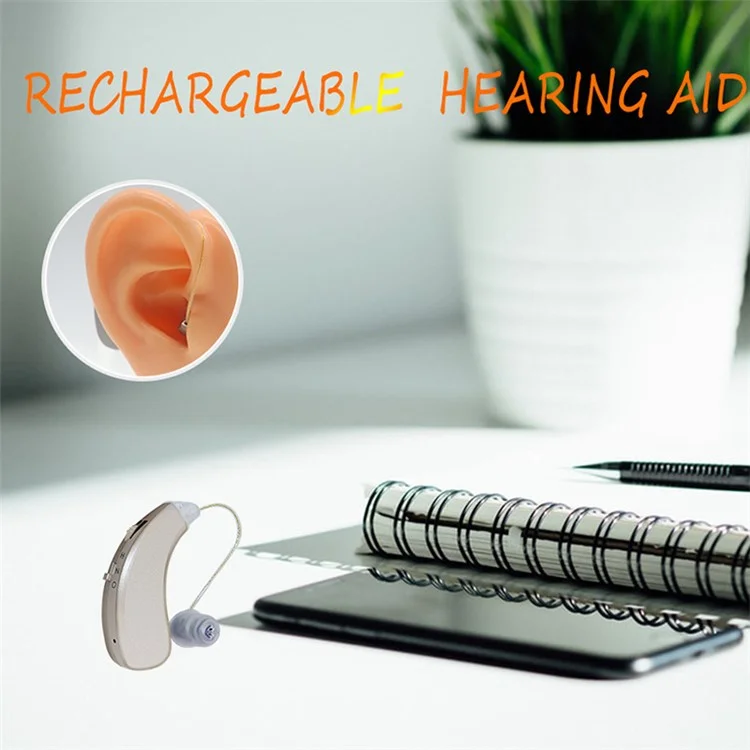 ST01 Left Ear Elderly People Sound Amplifier Deaf People Rechargeable Hearing Aid Ear-Back Type Headset Helping to Aid Hearing