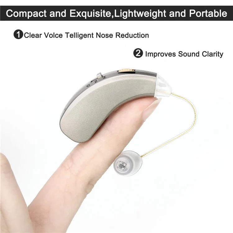 ST01 Left Ear Elderly People Sound Amplifier Deaf People Rechargeable Hearing Aid Ear-Back Type Headset Helping to Aid Hearing