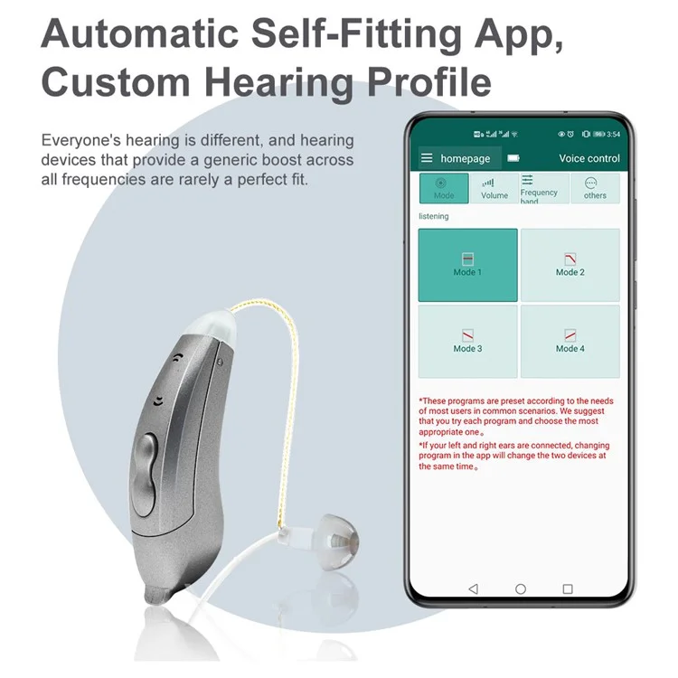 SF101 Right Ear Digital RIC Sound Amplification Device Headset  Elderly / Deaf People Hearing Aid 10-Channel Bluetooth-compatible Sound Amplifier - Graphite Grey