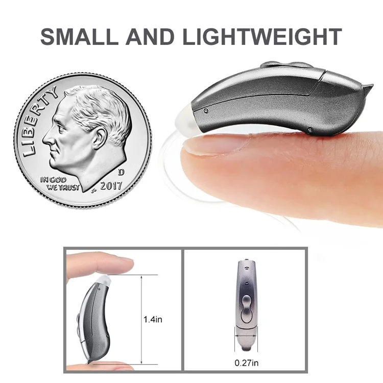 SF101 Right Ear Digital RIC Sound Amplification Device Headset  Elderly / Deaf People Hearing Aid 10-Channel Bluetooth-compatible Sound Amplifier - Graphite Grey