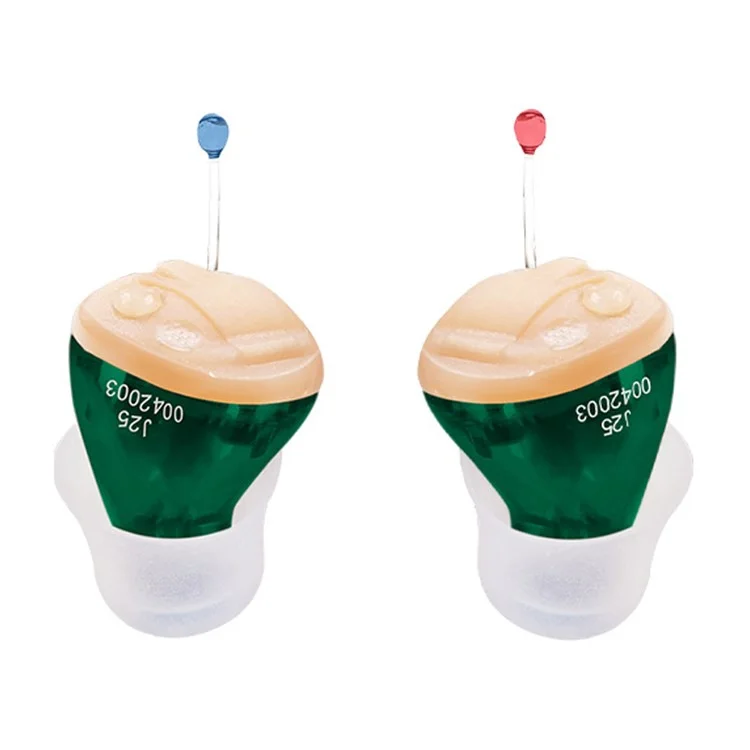 J25 One Pair Wireless Sound Amplifier Simulation Knob Type Hearing Aid Elderly Deaf People Hearing Aid Headset