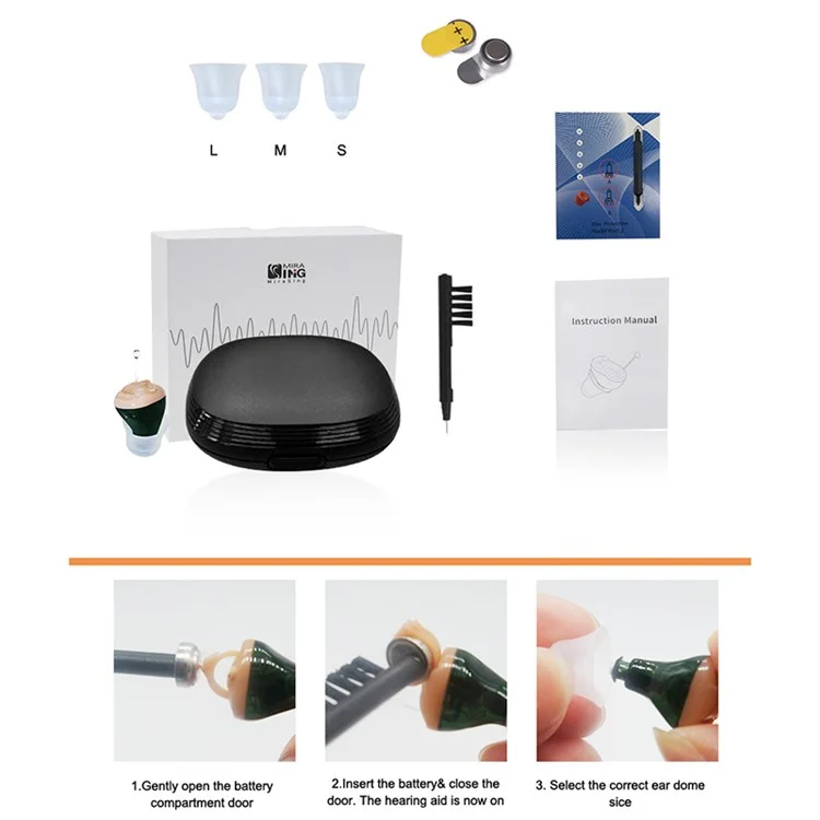 J25 One Pair Wireless Sound Amplifier Simulation Knob Type Hearing Aid Elderly Deaf People Hearing Aid Headset