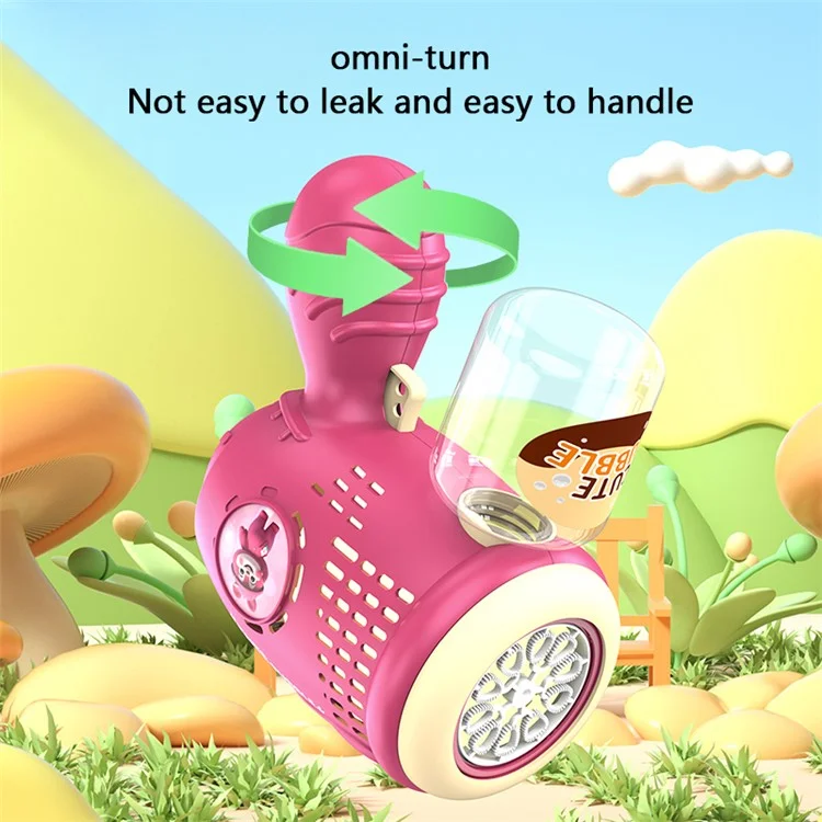 622 Cartoon Bear Pattern Electric Bubble Gun Kids Toy Soap Bubbles Generator with Light - Roxo Avermelhado