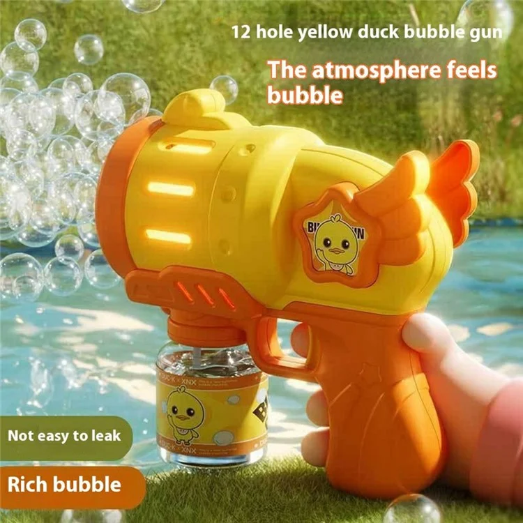 333-18 Bubble Machine Toy Electric Handheld Automatic Multi-Hole Bubble Gun for Kids - Yellow