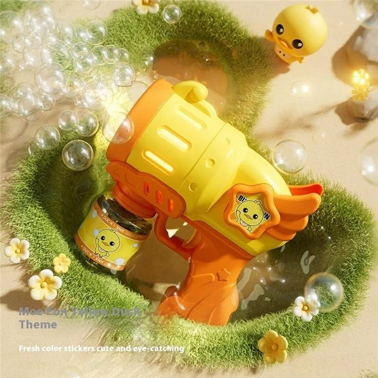 333-18 Bubble Machine Toy Electric Handheld Automatic Multi-Hole Bubble Gun for Kids - Yellow