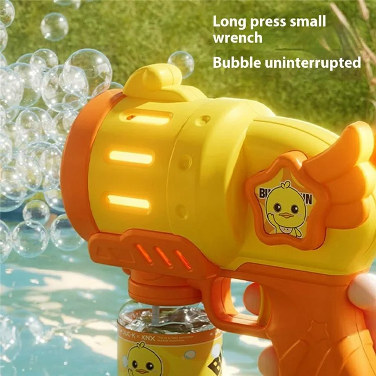 333-18 Bubble Machine Toy Electric Handheld Automatic Multi-Hole Bubble Gun for Kids - Yellow