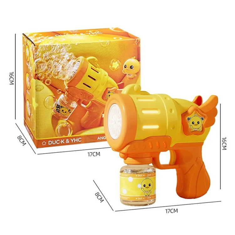 333-18 Bubble Machine Toy Electric Handheld Automatic Multi-Hole Bubble Gun for Kids - Yellow
