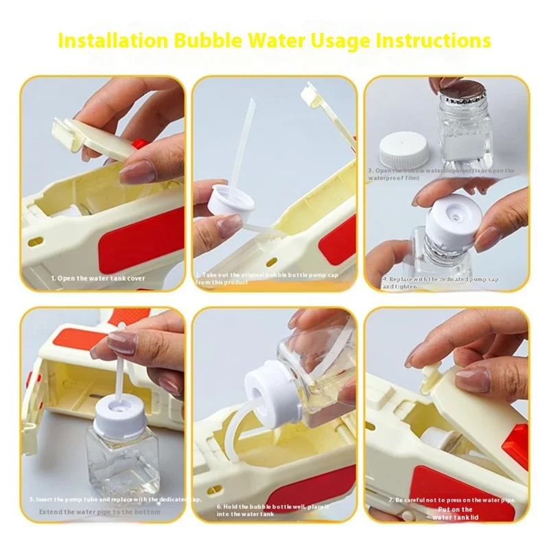 ZH828 Pistola de Burbujas Eléctrica para Niños Diversión al Aire Libre Soplador Automático de 6 Orificios Juguete Infantil de Regalo - Amarillo + Naranja