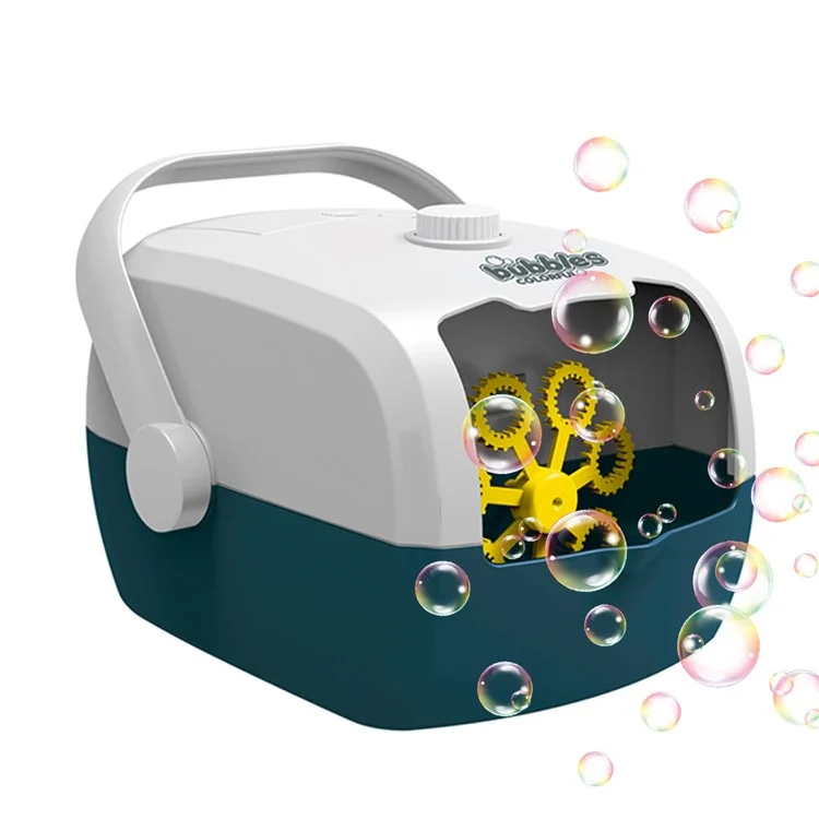 V08 Bubble Machine Automatic Bubble Blower Bubble Maker 3000+ Bubbles Per Minute Toddler Toy (Built-in Battery) - Blau / Weiß