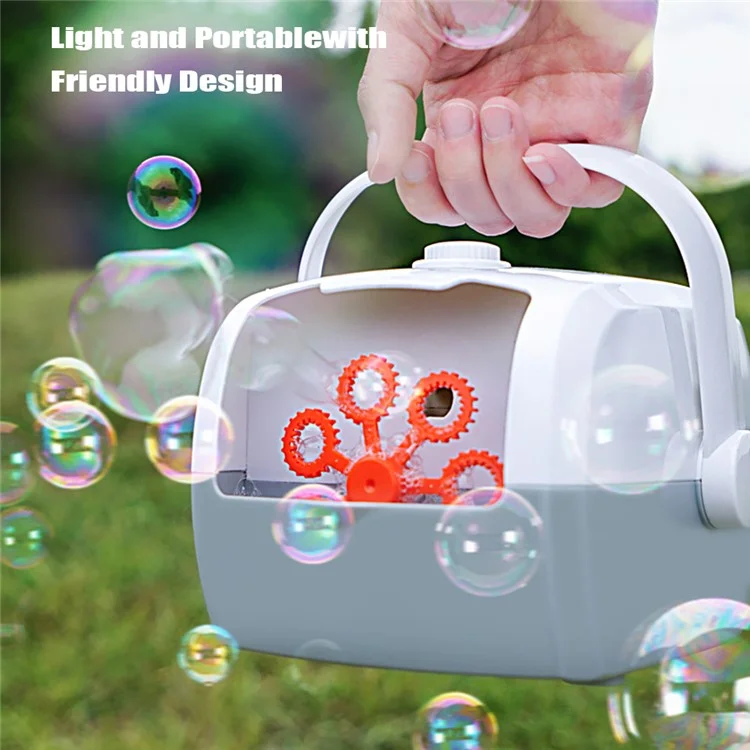 V08 Bubble Machine Automatic Bubble Blower Bubble Maker 3000+ Bubbles Per Minute Toddler Toy (Built-in Battery) - Blau / Weiß