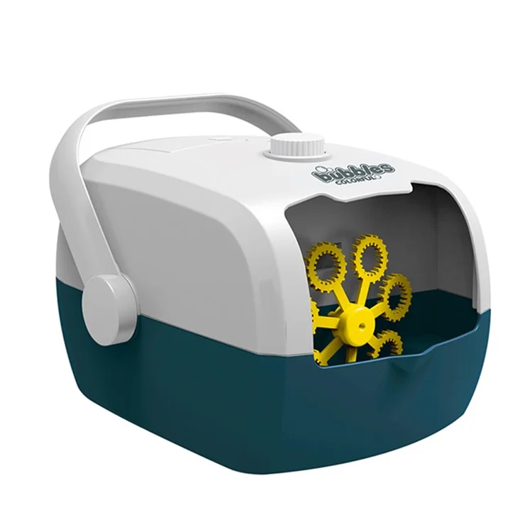 V08 Bubble Machine Automatic Bubble Blower Bubble Maker 3000+ Bubbles Per Minute Toddler Toy (Built-in Battery) - Blau / Weiß