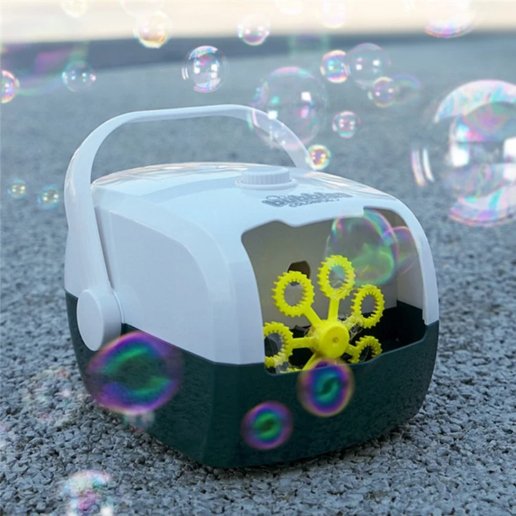V08 Bubble Machine Automatic Bubble Blower Bubble Maker 3000+ Bubbles Per Minute Toddler Toy (Built-in Battery) - Blau / Weiß