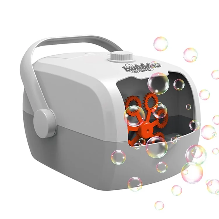 V08 Bubble Machine Automatic Bubble Blower Bubble Maker 3000+ Bubbles Per Minute Toddler Toy (Built-in Battery) - Grey / White
