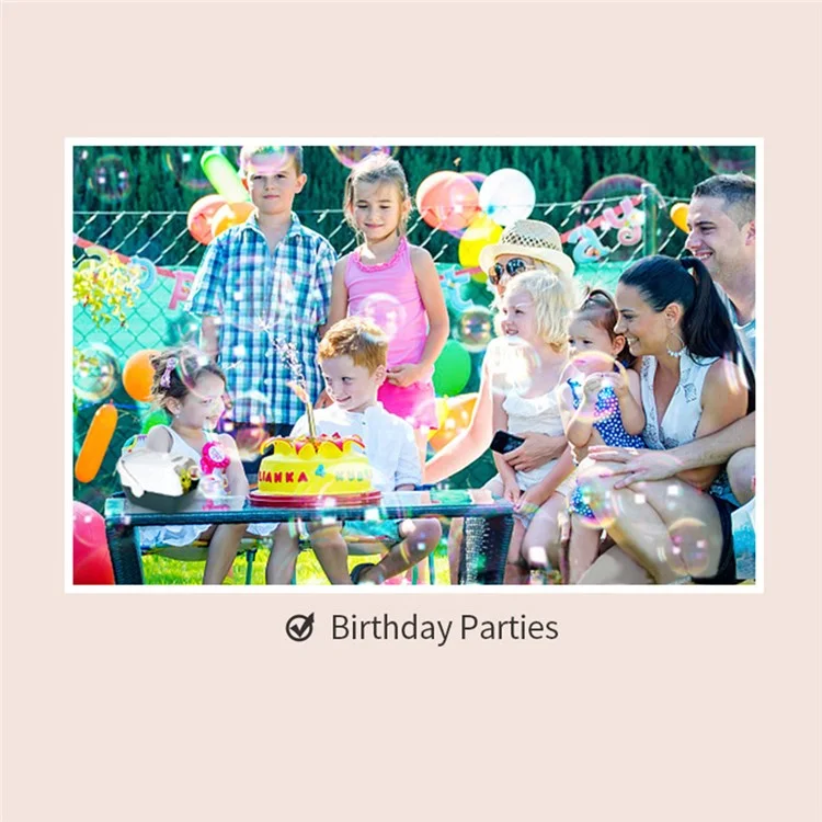 V08 Bubble Machine Automatic Bubble Blower Bubble Maker 3000+ Bubbles Per Minute Toddler Toy (Built-in Battery) - Grey / White