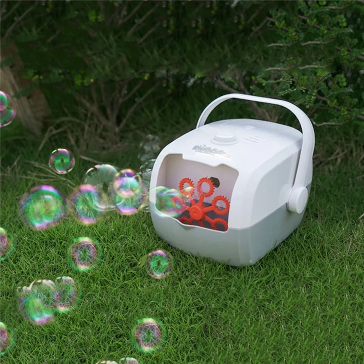 V08 Bubble Machine Automatic Bubble Blower Bubble Maker 3000+ Bubbles Per Minute Toddler Toy (Built-in Battery) - Grey / White