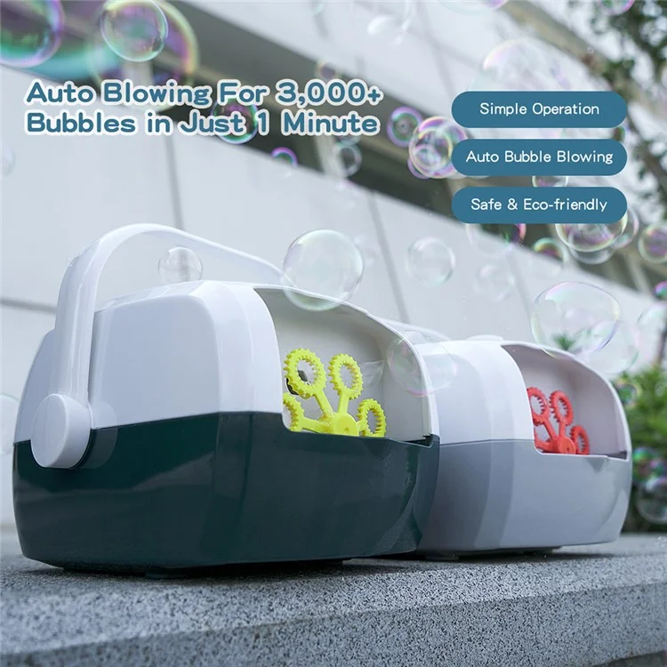 V08 Máquina de Bolhas Brinquedo Ao Ar Livre para Crianças Soprador Automático de Bolhas para Festas, Casamentos, Presentes de Aniversário (sem Bateria) - Azul / Branco 