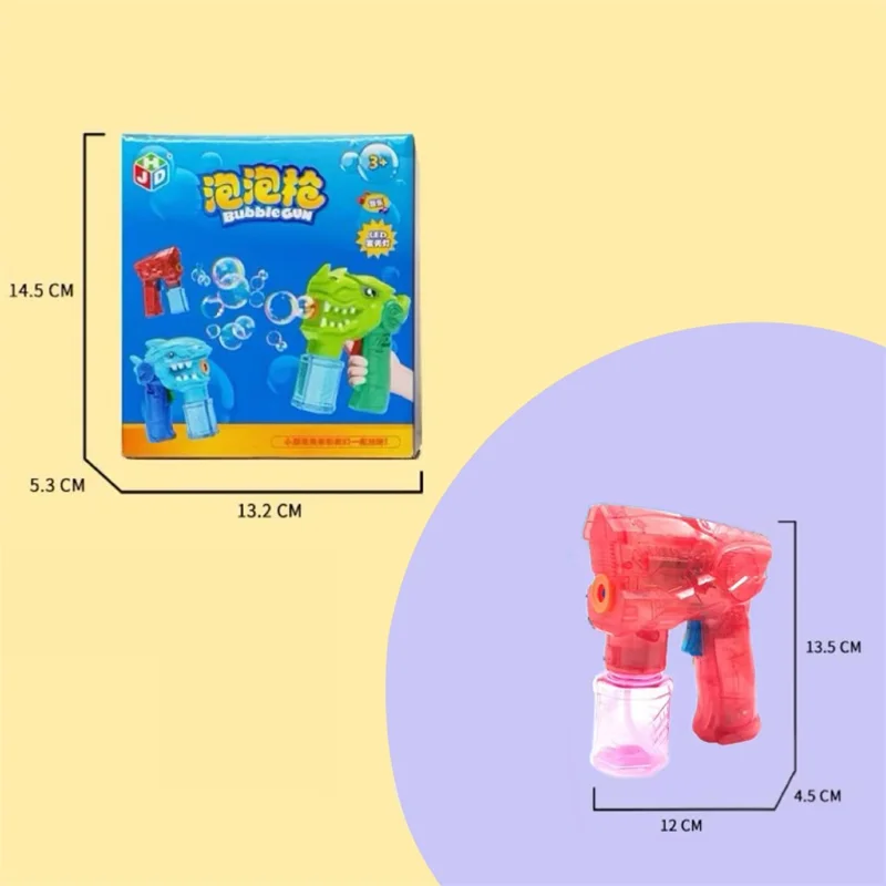 Children Leak-proof Bubble Blower Kids Toy Bubble Gun with 40ml Bubble Liquid - Transparent Space / Red