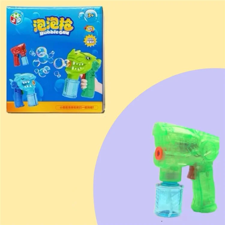 Children Leak-proof Bubble Blower Kids Toy Bubble Gun with 40ml Bubble Liquid - Transparent Space / Green