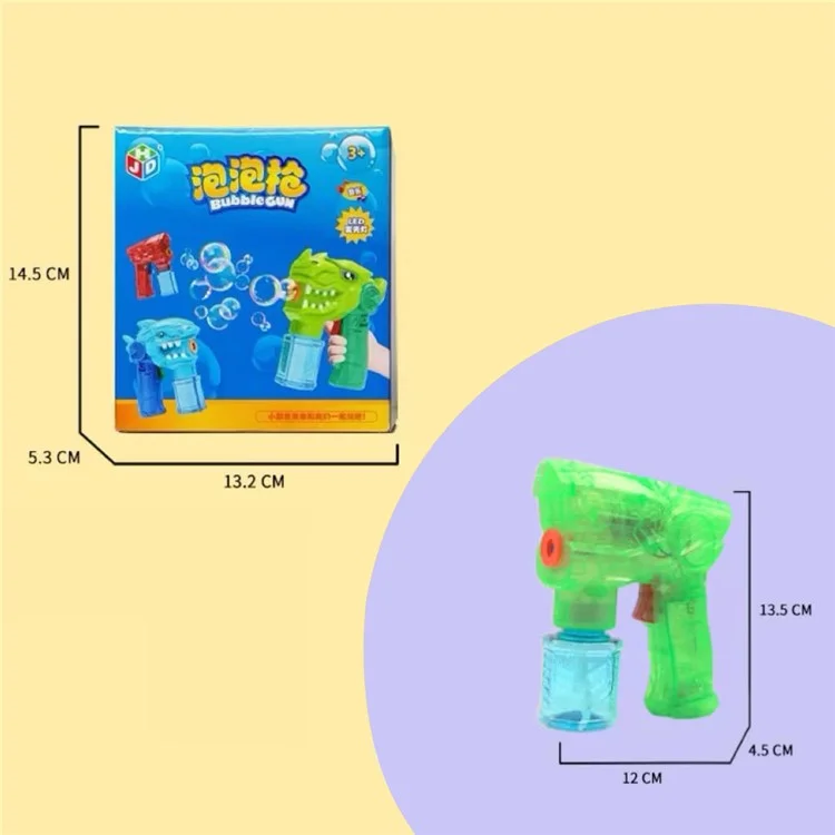 Children Leak-proof Bubble Blower Kids Toy Bubble Gun with 40ml Bubble Liquid - Transparent Space / Green