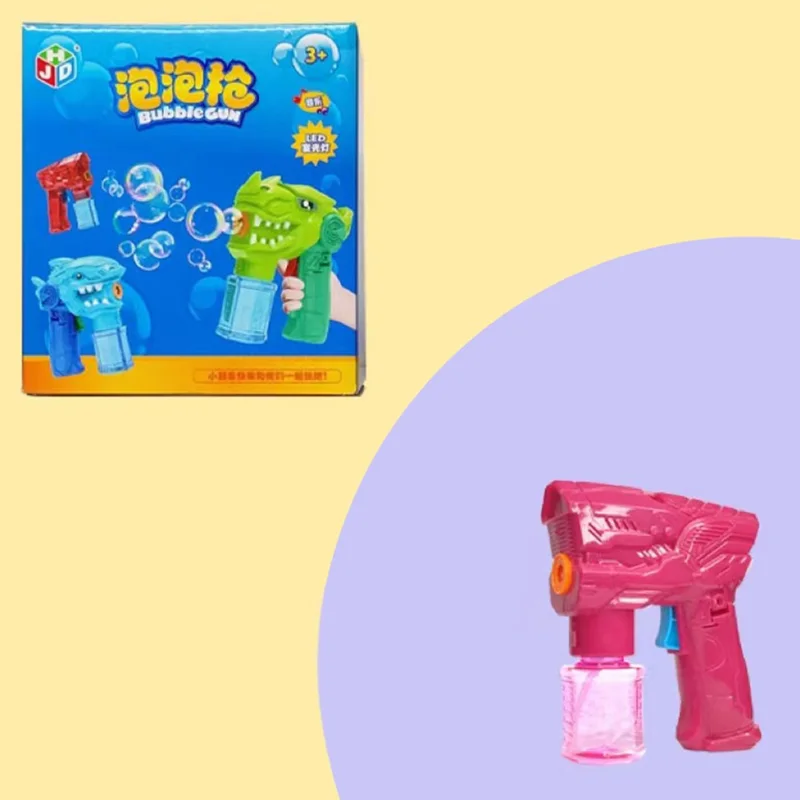 Children Leak-proof Bubble Blower Kids Toy Bubble Gun with 40ml Bubble Liquid - Solid Space / Red