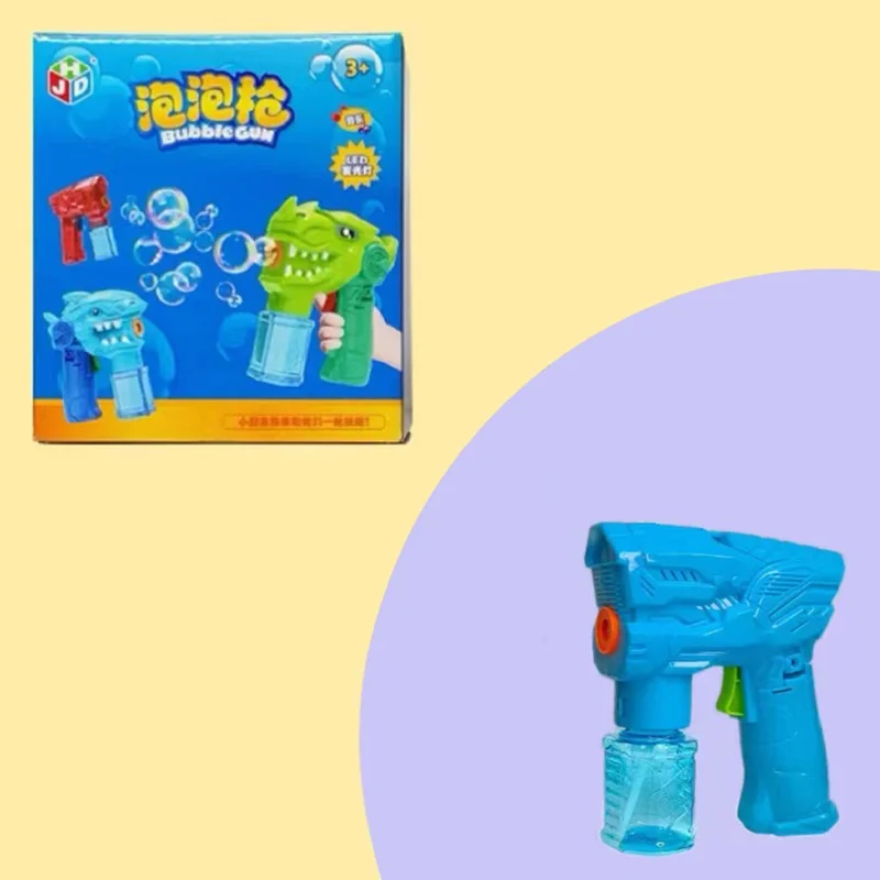 Bubble Gun for Children Leak-proof Bubble Blower Kids Toy with Light and Music - Solid Space / Blue