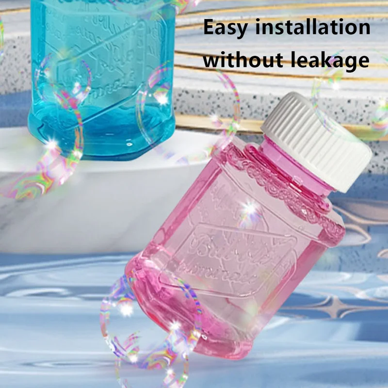 Bubble Gun for Children Leak-proof Bubble Blower Kids Toy with Light and Music - Solid Space / Blue