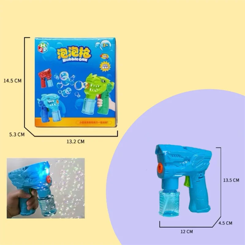 Bubble Gun for Children Leak-proof Bubble Blower Kids Toy with Light and Music - Solid Space / Blue