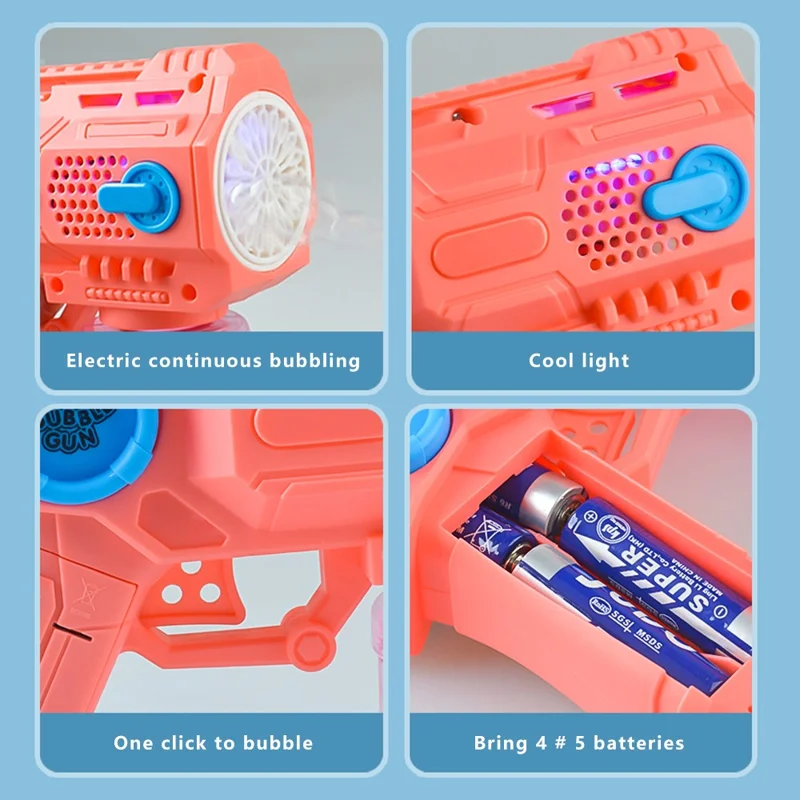 695-1 Toddler Automatic Bubble Maker Electric Toy Kids Bubble Machine Birthday Gift - Pink