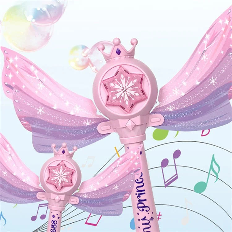 Princess Magic Wand Bubble Machine Kids Girls Soap Bubbles Generator Toy