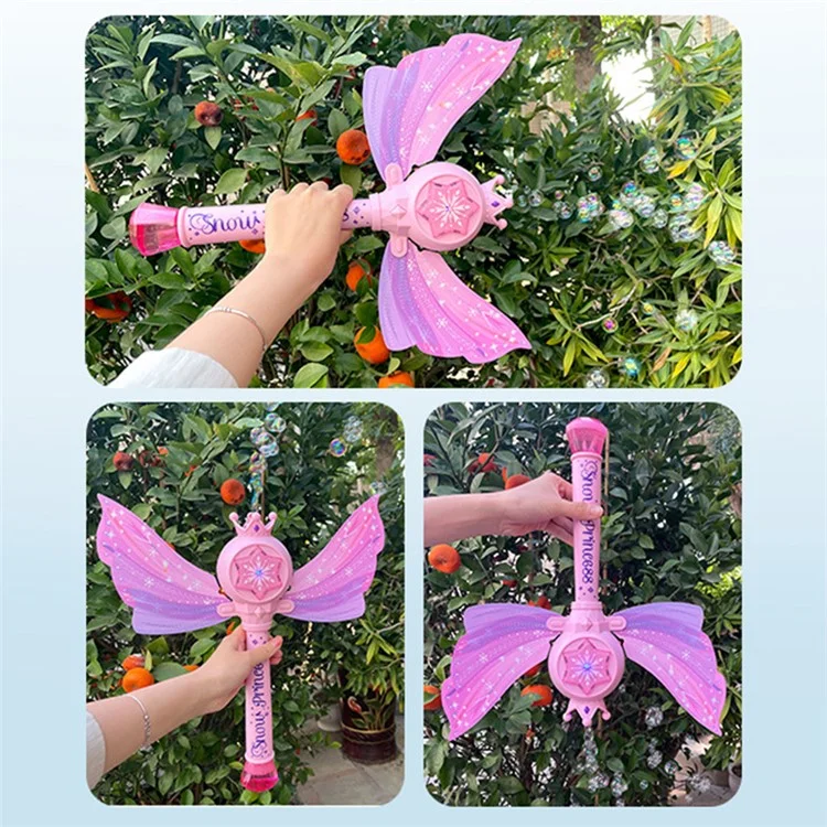 Princess Magic Wand Bubble Machine Kids Girls Soap Bubbles Generator Toy