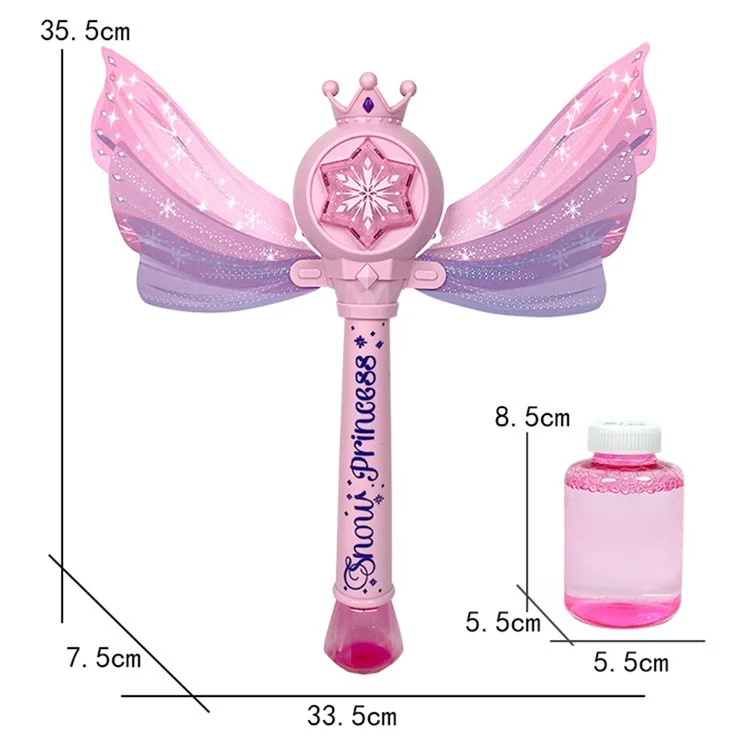 Princess Magic Wand Bubble Machine Kids Girls Soap Bubbles Generator Toy
