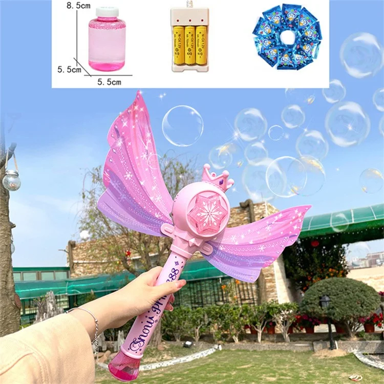 Princess Magic Wand Bubble Machine Kids Girls Soap Bubbles Generator Toy
