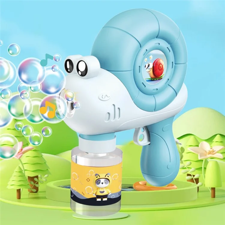 6330 Máquina de Bolhas de Caracol para Crianças - Soprador de Bolhas Portátil com Luz e Música - Azul