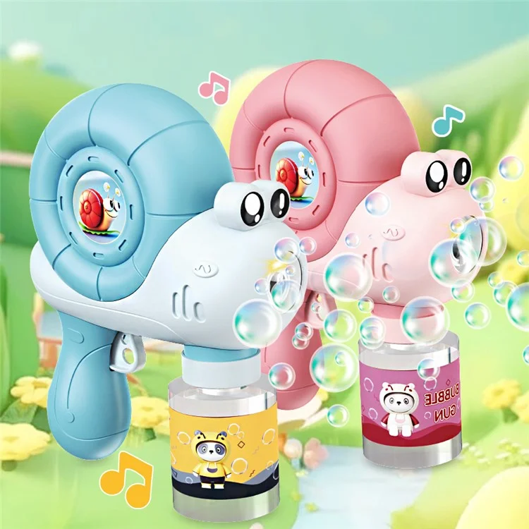 6330 Máquina de Bolhas de Caracol para Crianças - Soprador de Bolhas Portátil com Luz e Música - Azul