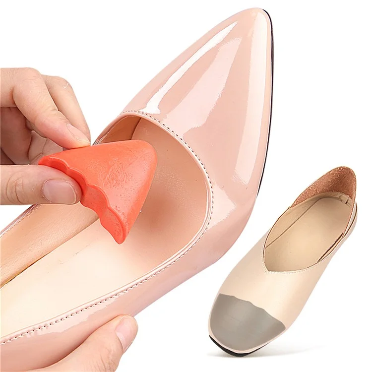 001 Schuhspitzen-Stopfen Verstellbare Füllkissen PU-Schaum-Kissen für lose sitzende Schuhe / Verhindert Fersenrutschen - Nude / Spitzschuh