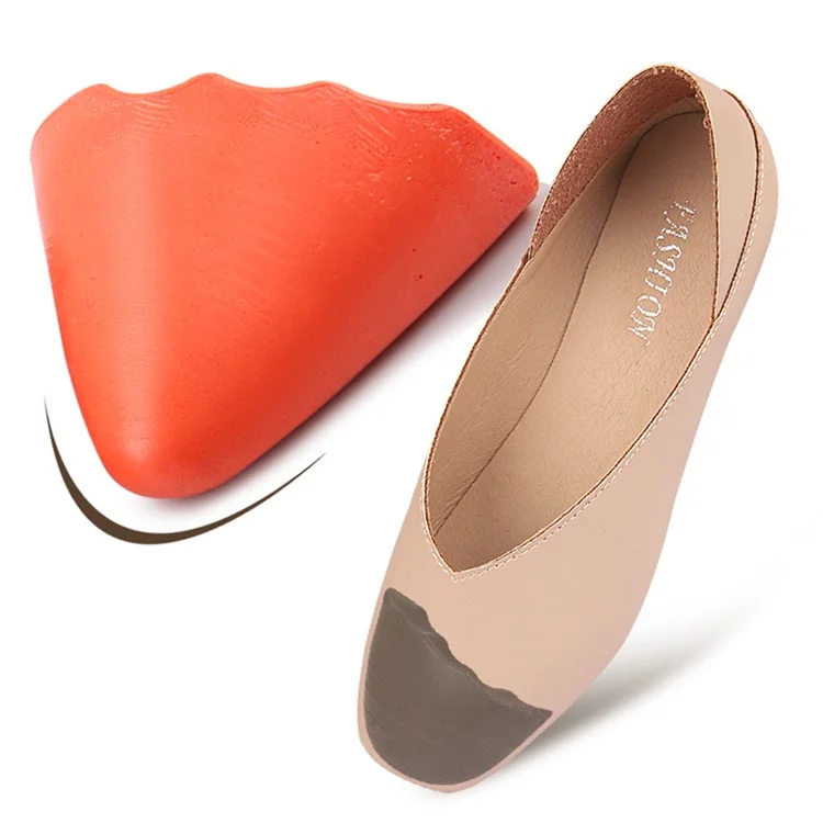001 Schuhspitzen-Stopfen Verstellbare Füllkissen PU-Schaum-Kissen für lose sitzende Schuhe / Verhindert Fersenrutschen - Nude / Spitzschuh