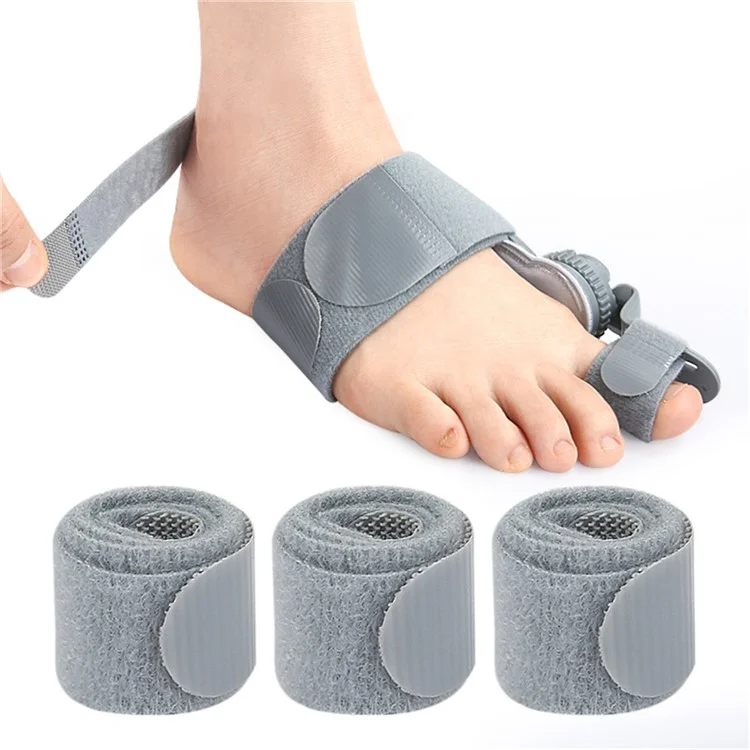 008 1 Stück Verstellbarer Hallux Valgus Korrektur Bandage Drehbarer Zehenspreizer Richter - Grau