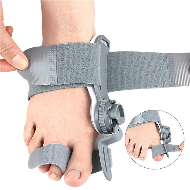 008 1 Stück Verstellbarer Hallux Valgus Korrektur Bandage Drehbarer Zehenspreizer Richter - Grau