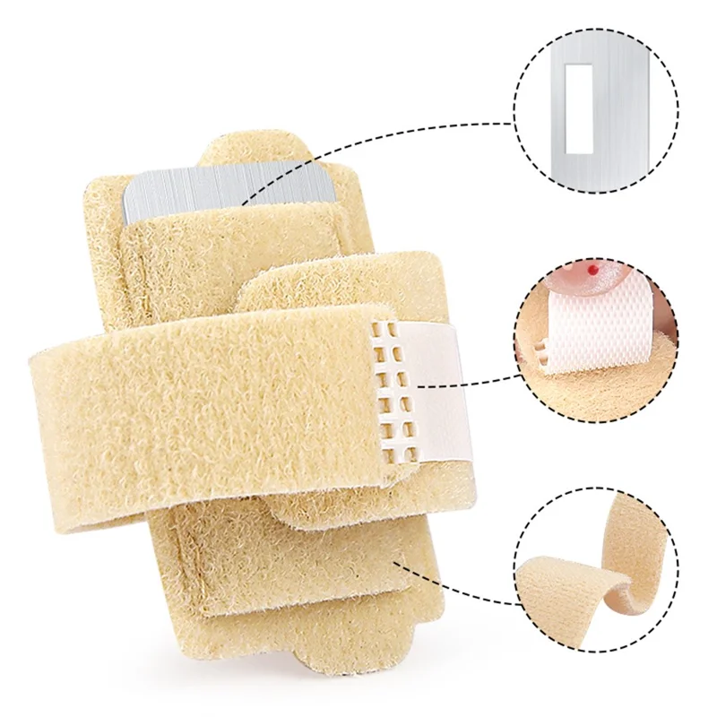 011 Separatore per Dita 1 Pezzo Correttore Alluce Valgo Distanziatore per Alluce Raddrizzatore con Piastra in Alluminio Integrata - Nude