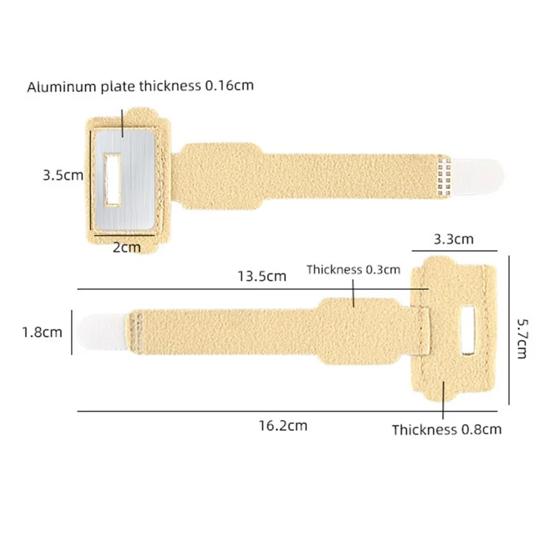 011 Separatore per Dita 1 Pezzo Correttore Alluce Valgo Distanziatore per Alluce Raddrizzatore con Piastra in Alluminio Integrata - Nude
