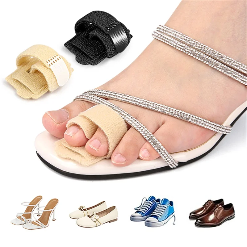 011 1 Pièce Séparateur d'Orteils Correcteur d'Hallux Valgus Écarteur d'Orteils Redresseur avec Plaque en Aluminium Intégrée - Noir