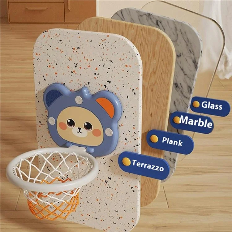 Indoor Kids Basketball Hoop Toddler Sports Activity Center Wall Mounted Adjustable Height Basket Board Set - Blue