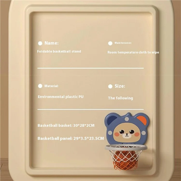 Indoor Kids Basketball Hoop Toddler Sports Activity Center Wall Mounted Adjustable Height Basket Board Set - Blue